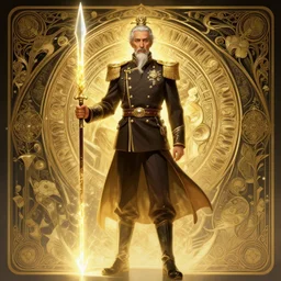 a digital concept ar by artgerm and greg rutkowski and alphonse mucha. full body!! t pose!! clear portrait of a lonely attractive elder man in uniform of tang dynasty!! tang dynasty weapon, light effect. hyper detailed, character concept, glowing lights!! intricate, elegant, digital painting, artstation, smooth, sharp focus