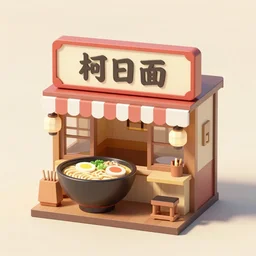outside view of cute miniature 3 d ramen shop, goro fujita, studio gibli, hayao miyazaki, clean, low poly art, very detailed, isometric view, trending on artstation, global illumination,