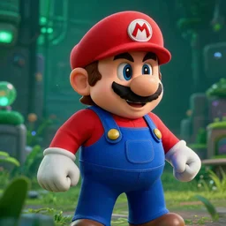 super mario in matrix, cinestill 8 0 0 t, cinematic shot