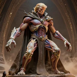 highly detailed sculpture, from the movie dune, house harkonnen,!!! monster anatomy!!!,!!!!! donald trump!!!!!,!!!! baron harkonnen!!!!, in the style of dom qwek and john howe,! anatomical, intricate detailed,! ommatidia!, cinematic atmosphere, post - processing