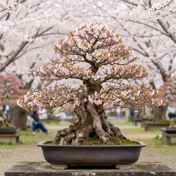 beautiful photo of sakura bonsai , hd ,very relaxing