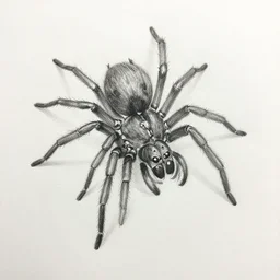 an imperfect drawing of a spider with pencil