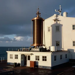 photograph of a whaling office with a tesla coil kodachrome sunshine