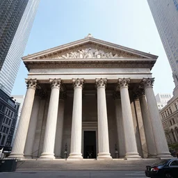 a gigantic roman temple in times square