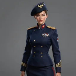 epic professional digital airbrush of female irish supermodel starship military officer, by leesha hannigan, iris van herpen, artstation, cgsociety, wlop, epic, much wow, much detail, gorgeous, detailed, masterpiece
