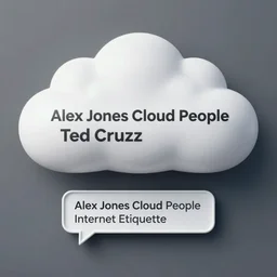 Alex Jones Cloud People Ted Cruz Internet comment Etiquette, photorealistic