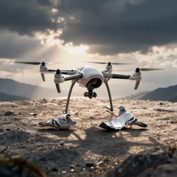 a broken pigeon surveillance drone. very detailed, high - quality image