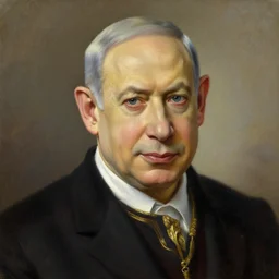 portrait of benjamin netanyahu dressed like christopher columbus, impressionist painting, realism, oil painting, highly detailed