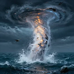 harry potter creating tornados made with water in the ocean