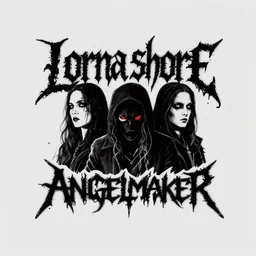 deathcore band logo from lorna shore and angelmaker