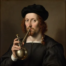 reanessance painting of a stoner with bong portrait