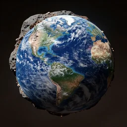 an high resolution photo of a meteorite destroying the earth, photography, movie still, hyper realism, 4 k, dramatic lighting, cinematic, cinestill