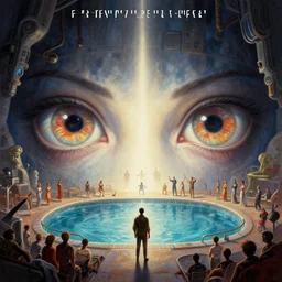 close up sci - fi concert poster art simon stalenhag comet eyes, neighbourhood pool, elegant, highly detailed, centered, digital painting, concept art, smooth, sharp focus, illustration, artgerm, tomasz alen kopera, peter mohrbacher, donato giancola, joseph christian leyendecker, wlop, frank frazetta