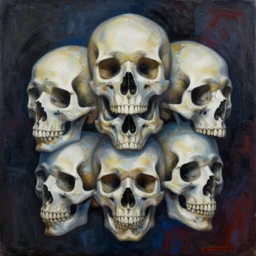 the most amazing abstract painting in the history of the universe, surreal skulls
