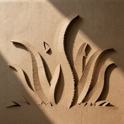 cardboard cutout of tentacles, cut out of corrugated cardboard, realistic, cardboard cutout, flat, hyperrealistic photography