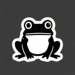 frog, black and white, logo, vector art, minimalism