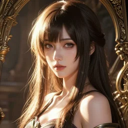 a potrait of an anime woman, fine details, radiant highlights, realistic shaded lighting poster by ilya kuvshinov, katsuhiro, artgerm, jeremy lipkin, michael garmash, nixeu, unreal engine 5, radiant light, detailed and intricate environment