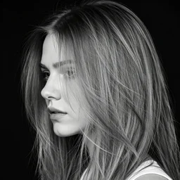 hair, award winning black and white photography, high contrast