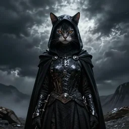 Catgirl sith lord, eerie, concept art, cinematic