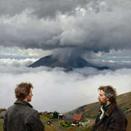 painting by sargent and leyendecker and greg hildebrandt savrasov levitan above the low clouds on madeira faroe azores islands overcast thunder storm