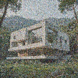 colossal brutalist house on a secluded mountain with trees around