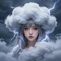 character concept art of ssunbiki as an anime thunderstormy cloud goddess of lightning | | cute - fine - face, pretty face, realistic shaded perfect face, fine details by stanley artgerm lau, wlop, rossdraws, james jean, andrei riabovitchev, marc simonetti, and sakimichan, tranding on artstation