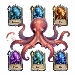 octopus, league of legends splash art, hearthstone splash art, world of warcraft splash art, art by artgerm, art by alphonse mucha, trending on artstation