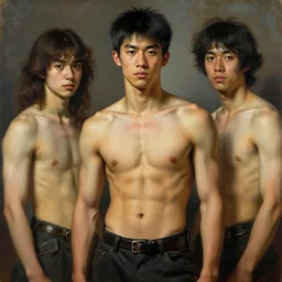 young handsome asian male portrait dnd, muscle, painting by gaston bussiere, elena zhurikhina, goro fujita and charlie bowater