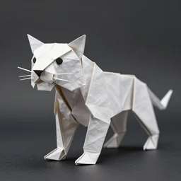 hyper realistic image of an origami tiger, life sized
