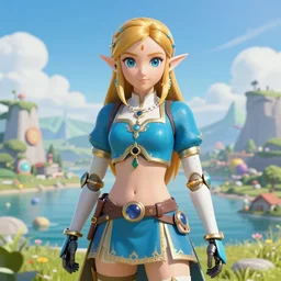 portrait of zelda robot in a beautiful island in the year 2 4 7 6, highly detailed, fantasy style, artstation, 8 k