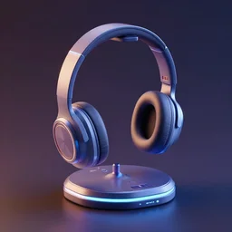 headphone stand, futuristic, techno, cyberpunk, product design, 3 d render, 3 d concept, isometric design, fun, swag, cute, geometric
