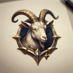 goat esports logo design, deep focus, d & d, fantasy, intricate, elegant, highly detailed, digital painting, artstation, concept art, matte, sharp focus, illustration, hearthstone,