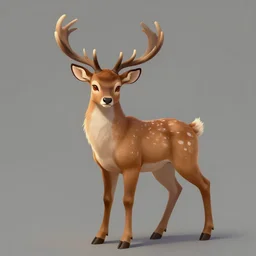 beautiful digital matte painting of a furry deer character, trending on FurAffinity