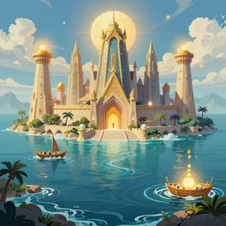 City of Atlantis without water, magical, digital art, trending on ArtStation