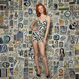 tall, lithe woman, soft red hair, fair skin, norman rockwell, 1 9 4 0's, liberty curls, flushed cheeks, pink lips, beautiful smile, soft lighting, full body portrait, posing
