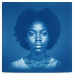 cyanotype of a black girl album cover