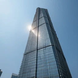 a skyscraper that touches the sun