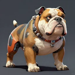 cyborg bulldog comic stylr concept art, elegant, colorful, highly detailed, digital painting, artstation, concept art, illustration