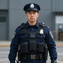 portrait of a jet pack police officer from the year 2 0 5 0