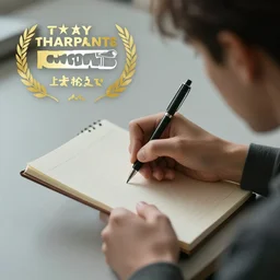 a writer writing notes, hyperrealistic, cinematic lighting, award winning photography