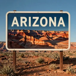 a sign that says Arizona