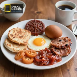 A beautiful picture of a full irish breakfast made by an award winning photograph of National Geographic