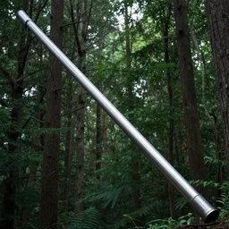long chromet tube, photograph captured in the woods