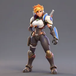 digital 3 d artwork of tracer from the game overwatch