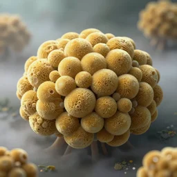 slime mold made of cellular automata according to golden ratio pattern. highly detailed 3 d rendering in octane and vray, beautiful mystical lighting, mist, sigma 2 4 mm
