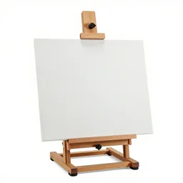 marble easel with canvas, 8k product photo, isolated on a pure white background, centered, entire object in frame, sharp focus, soft studio lighting
