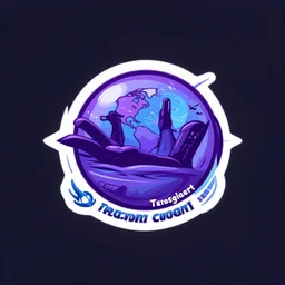 logo of an intergalactic trading company, trading company, purple and blue, style of rossdraws