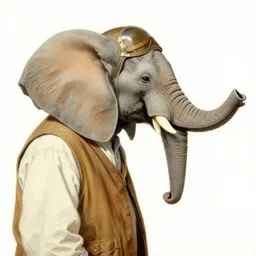 an elephant-headed aviator, art by Norman Rockwell