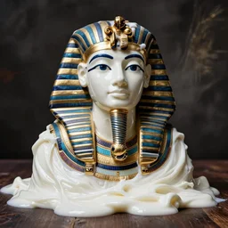 king tut but made of yoghurt, melting photograph for adweek