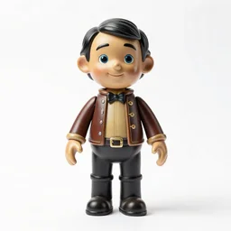 polished ventriloquist dummy, commercial catalog photo, isolated on a pure white background, centered, entire object in frame, sharp focus, soft studio lighting